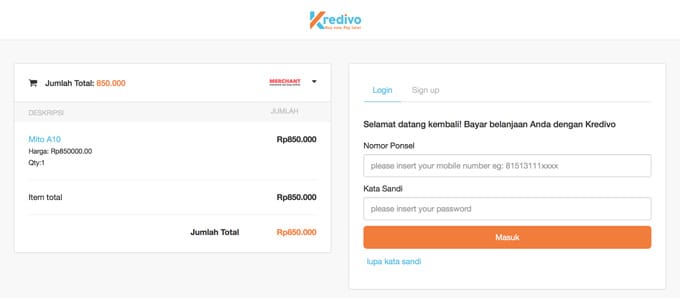 Another Checkout with Kredivo Screenshot